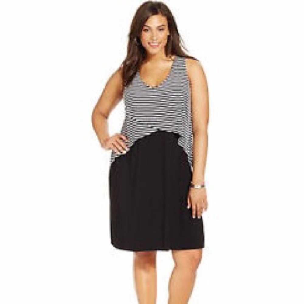🆕 Style & Co black & white striped dress size 2X